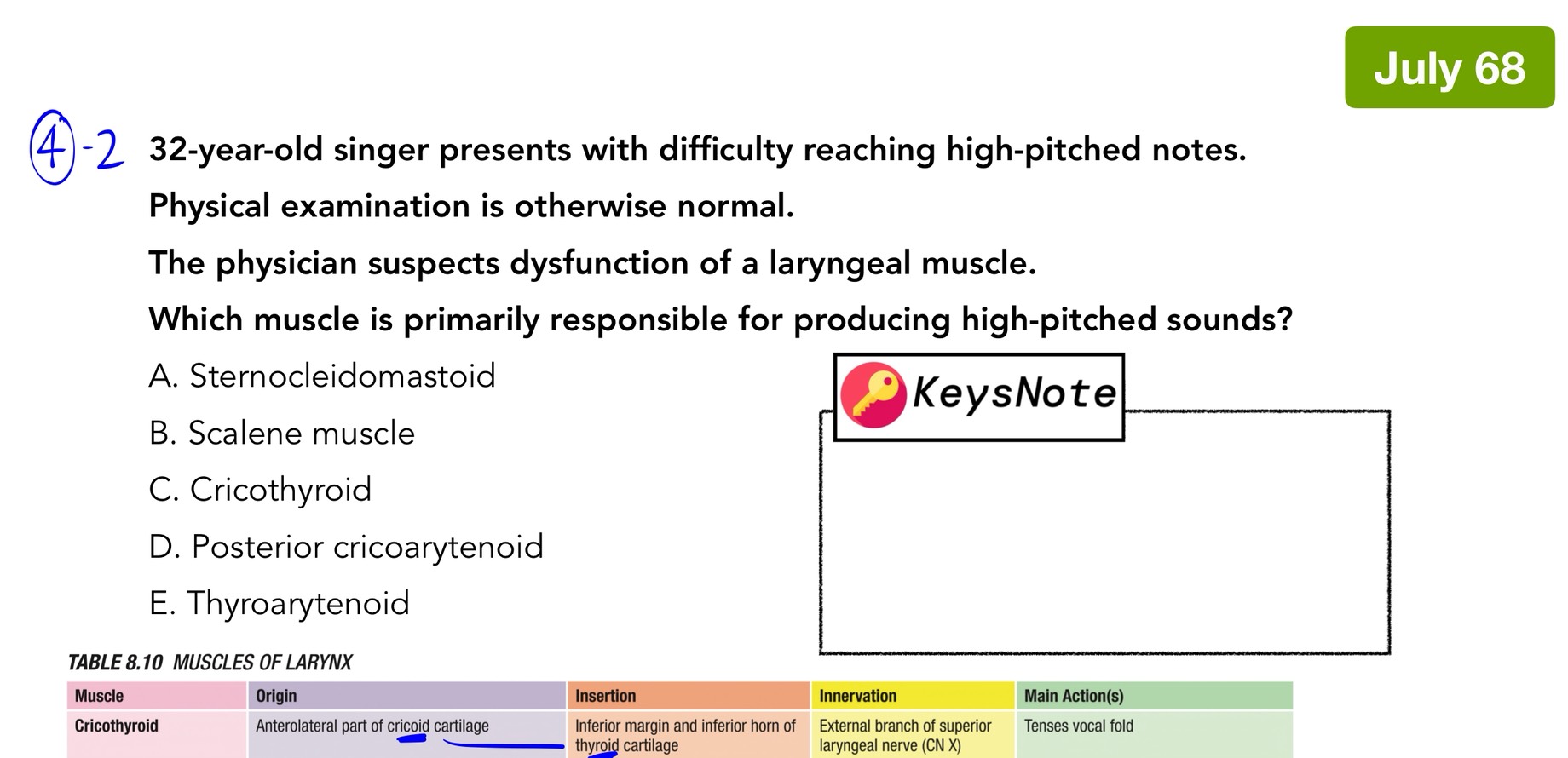 Read more about the article Laryngeal Muscles (แนวข้อสอบ NL1 July 2568) – เข้าใจกลไกการควบคุมเสียงสูงต่ำ | TheKeyTutor